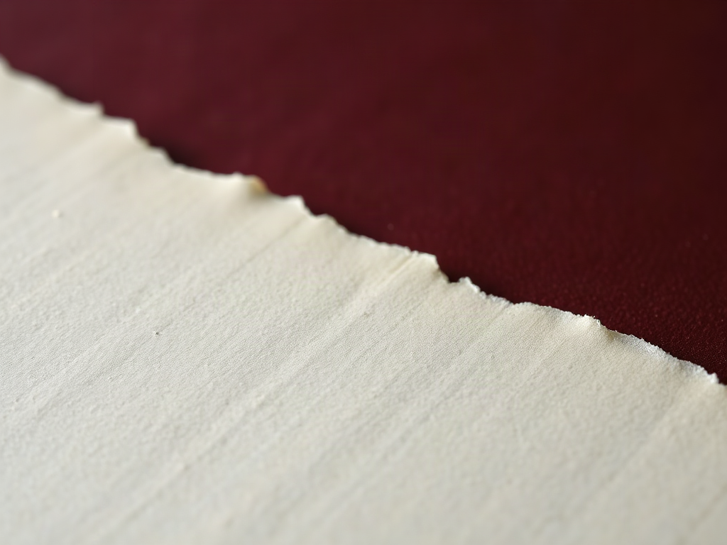 Pale sheet edge torn against dark ground